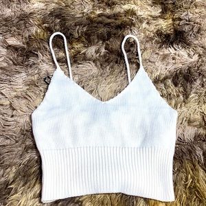 Knit Crop Top -  White/Cream